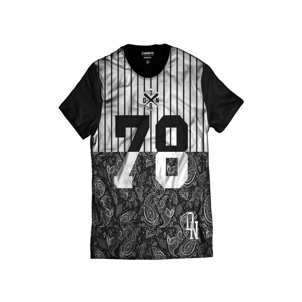 Camisa Swag Beisebol 78 Básica Listrada DN Preta e Branca em Oferta na Shopee