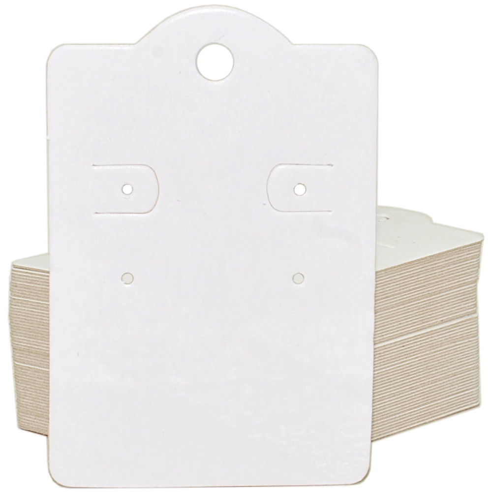 100 Cartela Capela para 2 Pares de Brincos - 5,5 x 8 cm - C190 Branco em Oferta na Shopee