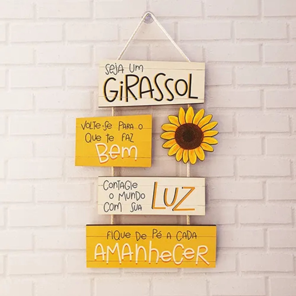 Placa Decorativa Em MDF - Seja Um Girassol - 27x40cm em Oferta na Shopee