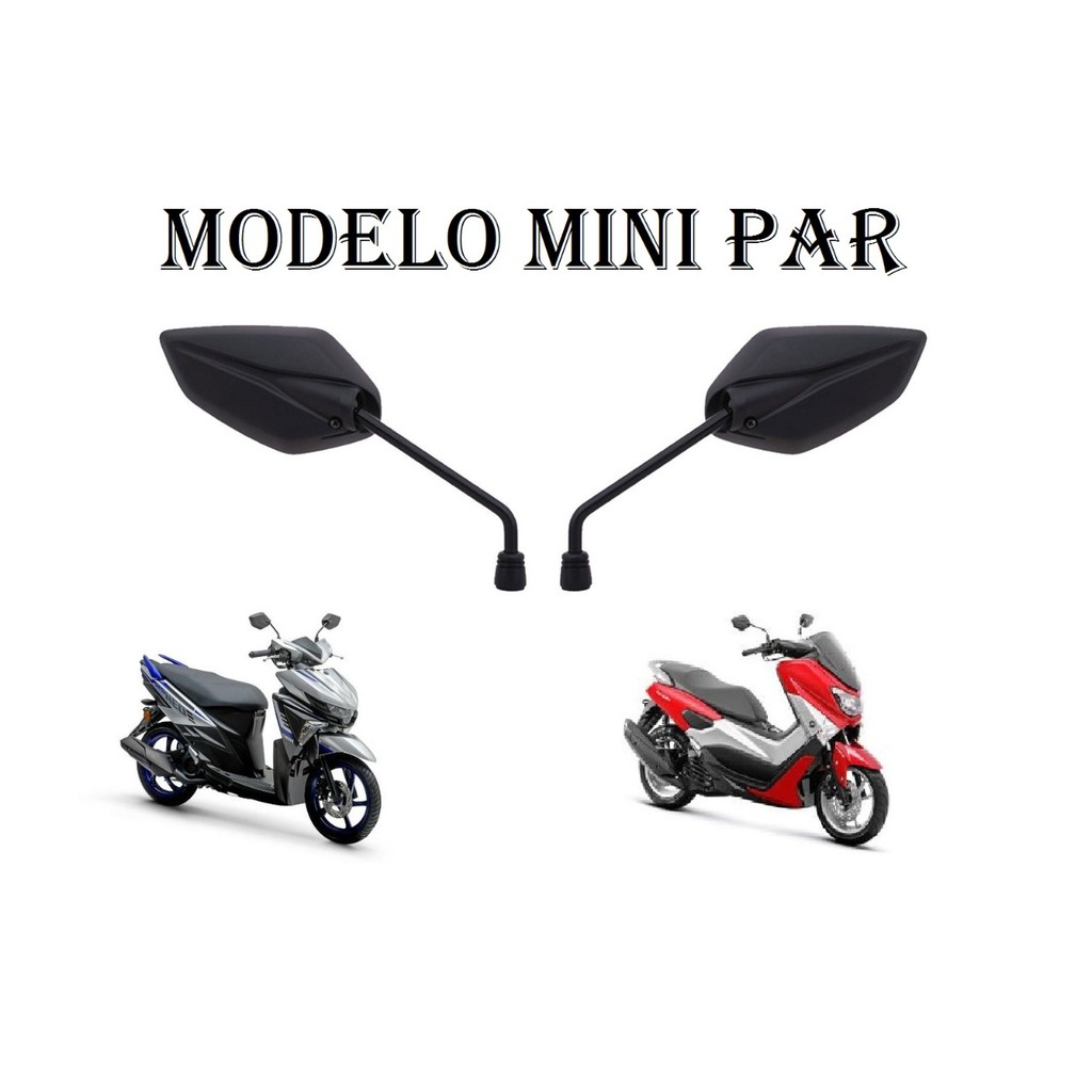Par Mini Retrovisor Espelho Crypton 105 / Crypton 115 / Ybr 125 / Xtz 125/150/250 - Modelo Original