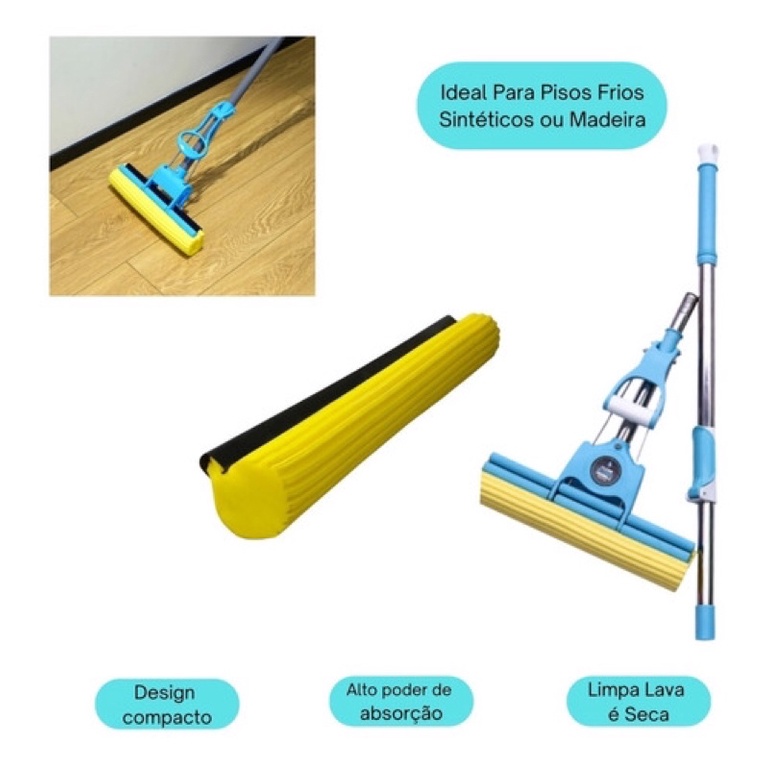 Refil 27cm Rodo Mágico Mop Casa Limpa 100% Pva Macio