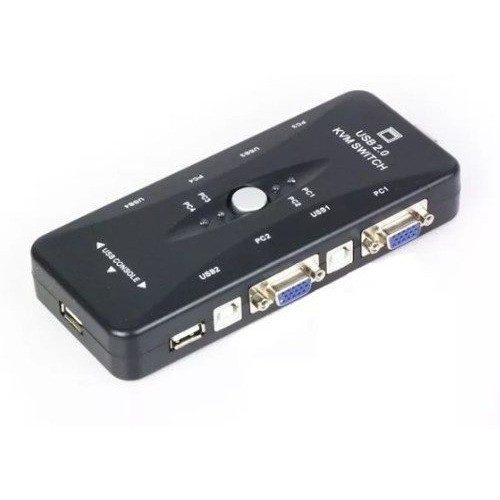 Chaveador Switch Kvm Vga 4 Pc Em 1 Monitor Mouse Teclado Pen