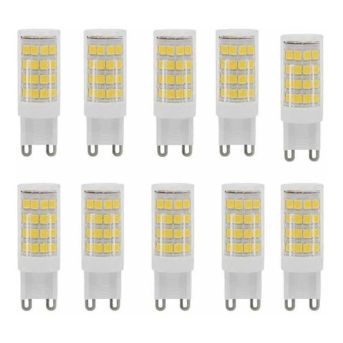 Kit 10 Lâmpadas Led G9 5w Para Lustre/decoração Branco Frio