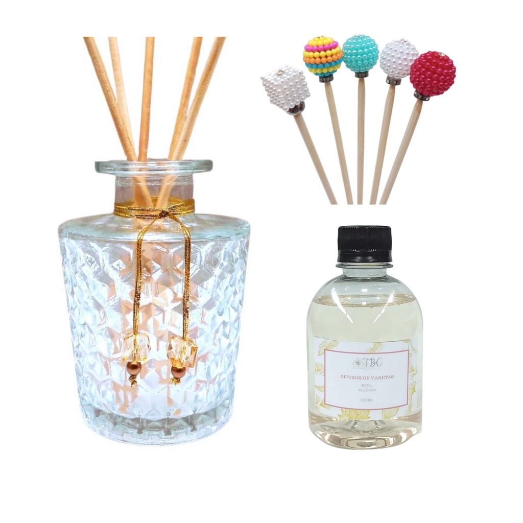 Kit Difusor de Varetas, Refil Aromatizador de Ambiente e Varetas ...