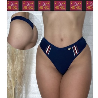 Kit com 5 calcinhas micro fibra fio dental lingerie tanga conforto forro algodão ref 142