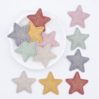 50 Pcs 33mm Acolchoado Pano Glitter Estrela Applique DIY Tecido Costura Headwear Decoração Patches