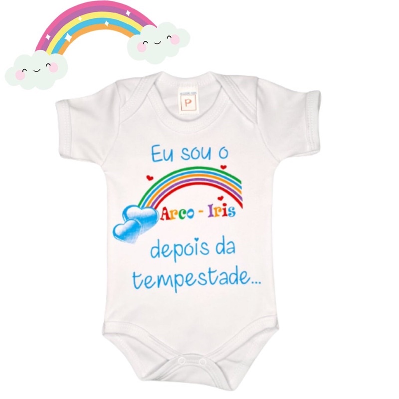 Body De Bebe Tematico Bebe Arco Iris Shopee Brasil