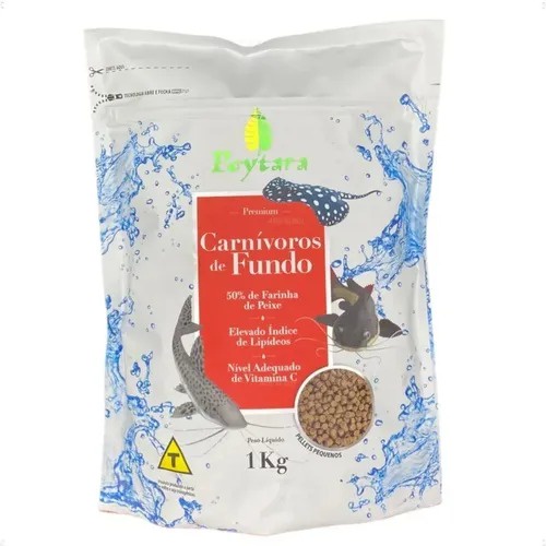 Carnívoro De Fundo 1kg Ração Pellets Poytara Tamanho P