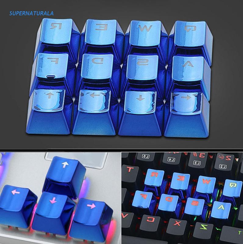 2-Key Pbt Keycaps Gold-Plated Metal Personality Light Transmission