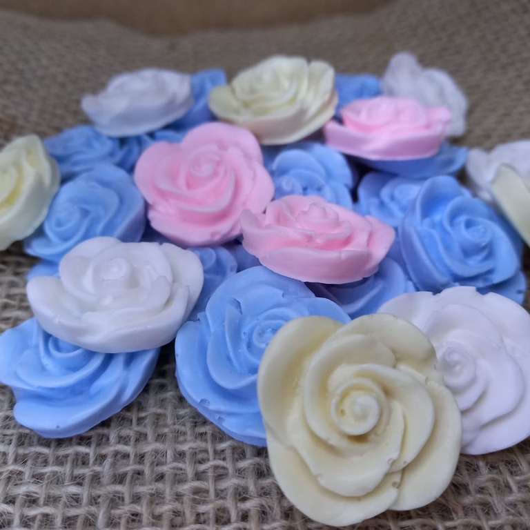 Sabonete Mini Rosa 1,5cm 50 UNIDADES - festa decoração banheiro anivérsario lembrancinha casamento em Oferta na Shopee