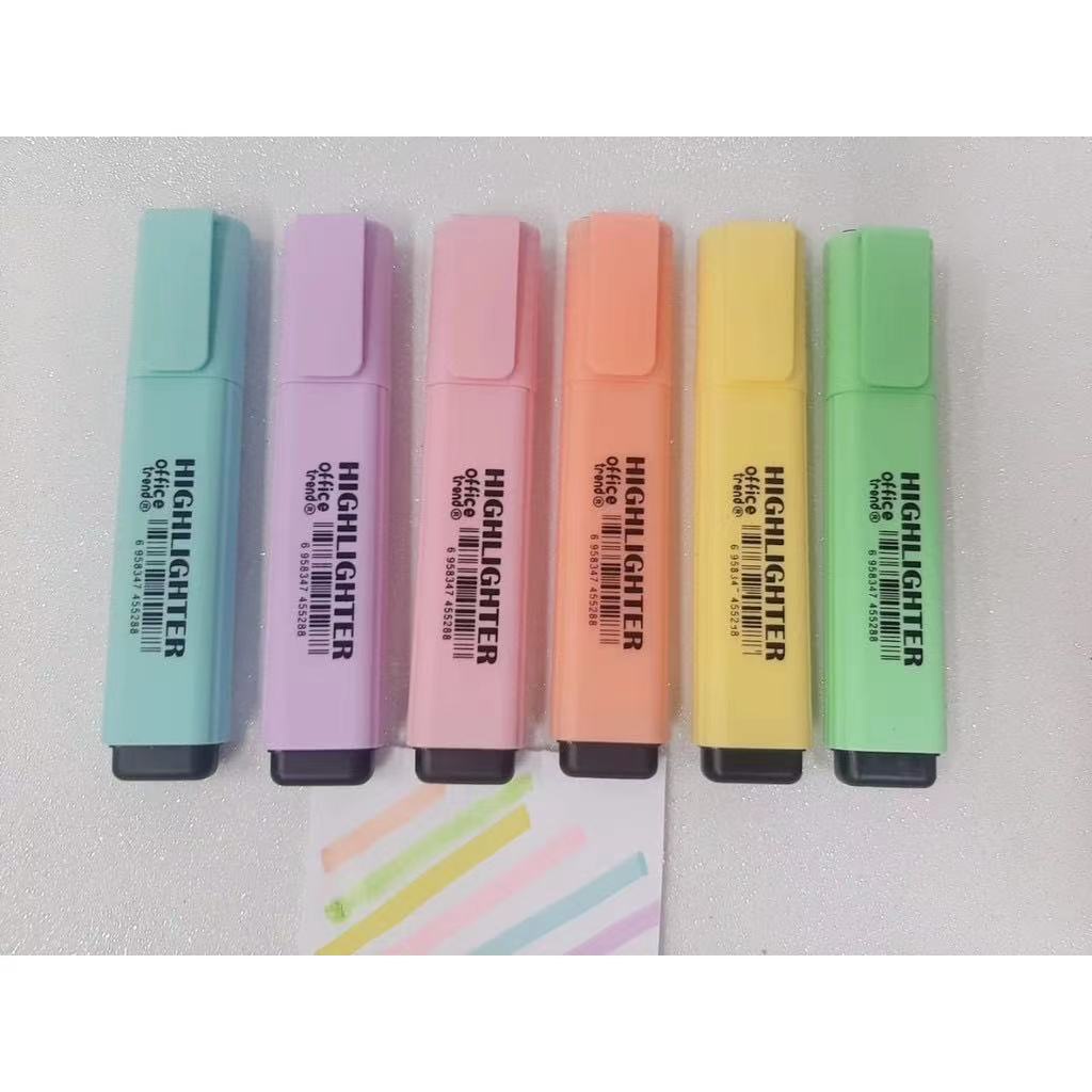KIT MARCA TEXTO COM 6 CORES ACESSORIO ESCOLAR ESCRITORIO HIGHLI GHTER ...