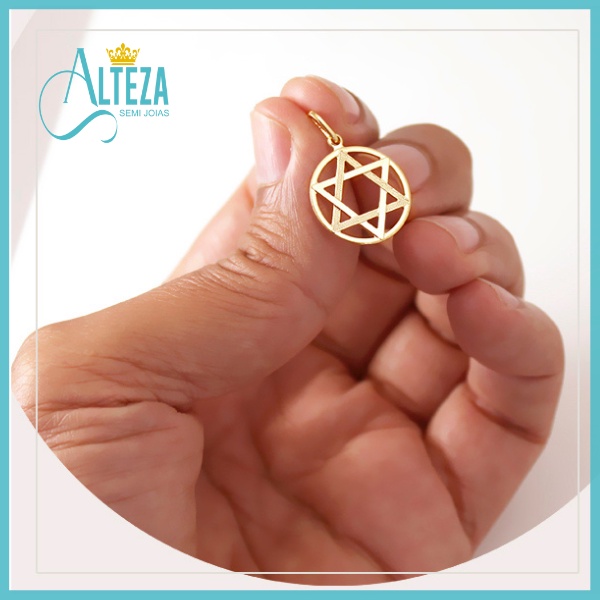 | SEMI JOIA | Pingente Estrela de Davi Luxo, Banhado em Ouro 18k Legítimo 7 Milésimos Alto Padrão em Oferta na Shopee