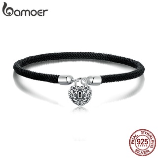 Pulseira Bamoer 925 Trava De Coração De Prata Para Mulheres Amantes Da Moda Joias