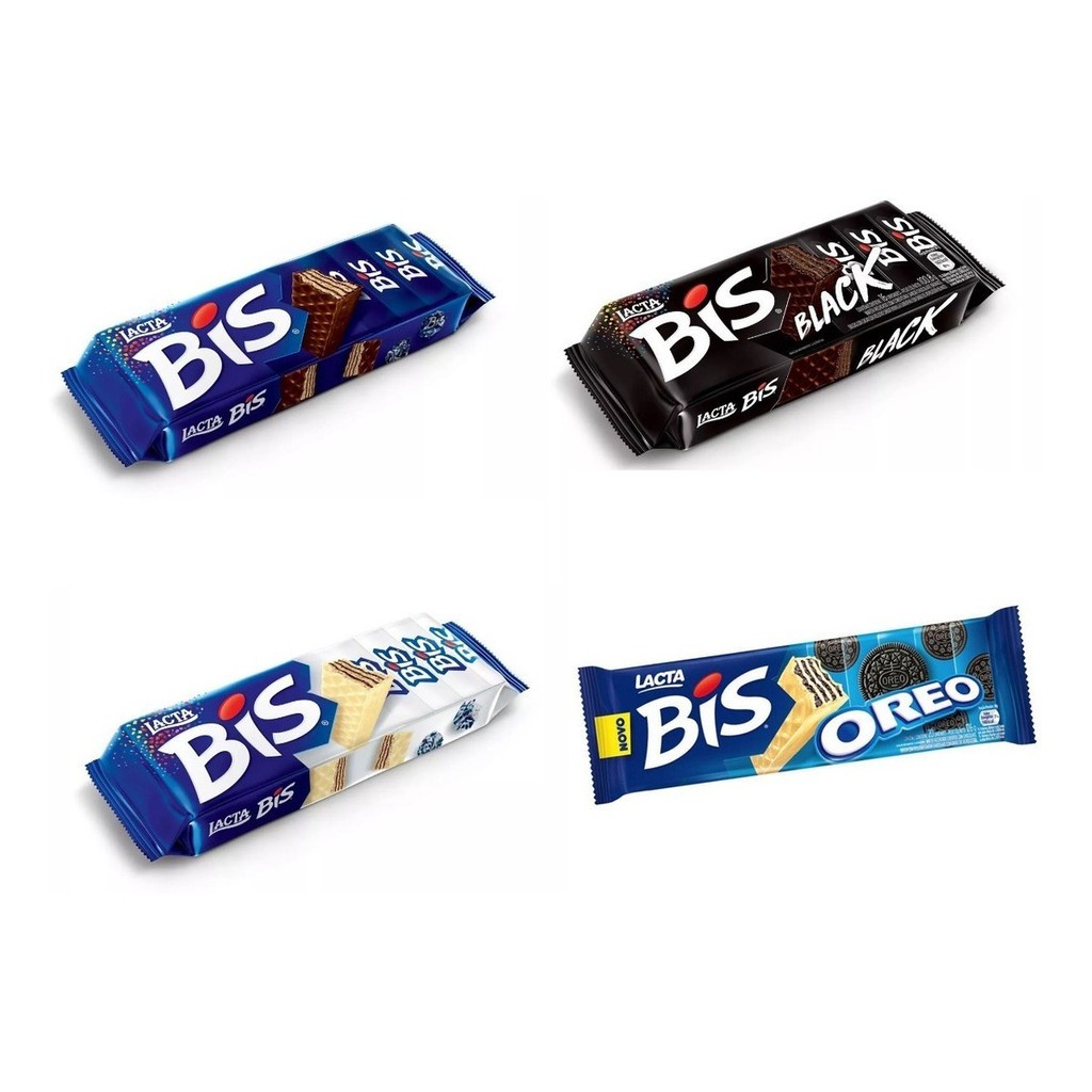 Kit Chocolate Wafer Bis Todos Sabores 4 Unidades Lacta em Oferta na Shopee