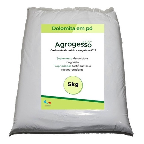 Dolomita em Pó de Carbonato de Cálcio e Magnésio - 5kg