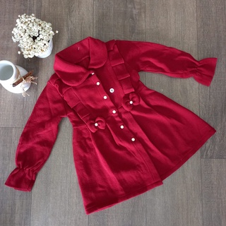 Vestido infantil agasalho com boininha Lã inverno básico
