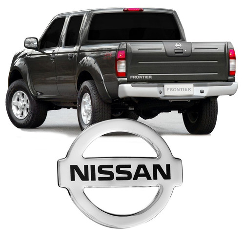 Emblema Traseiro Cromado Resinado Logo Nissan Menor Frontier
