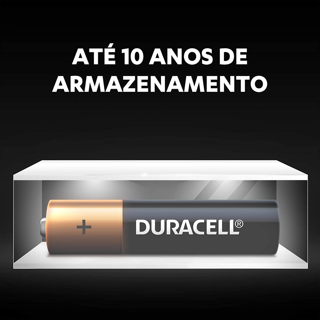 Kit 8 Pilhas Duracell Palito AAA - 2 cartelas c/ 4 unidades cada
