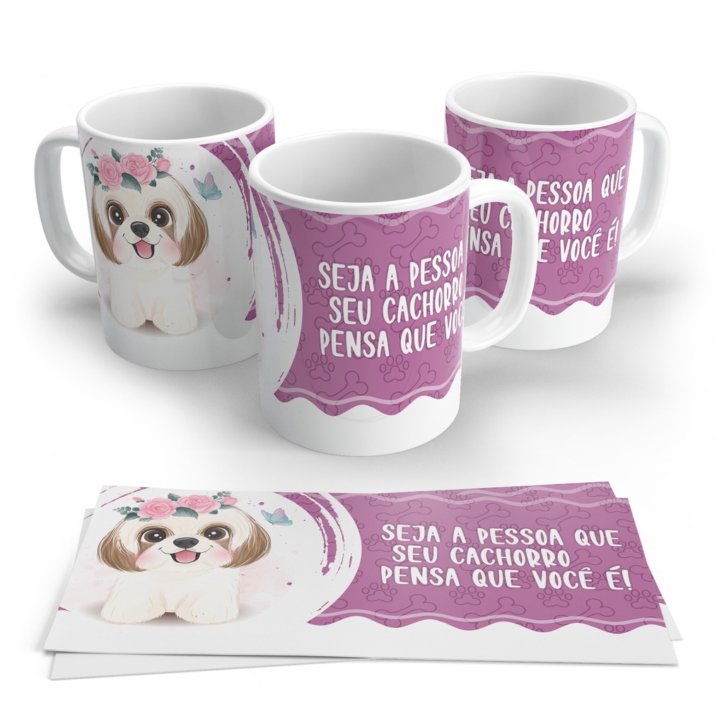 Caneca Personalizada Pet Cães Cãozinho Colocamos Nome e Foto do Seu Pet Super ! (lembrança, Louça de Porcelana) — R$ 32,99 em Shopee