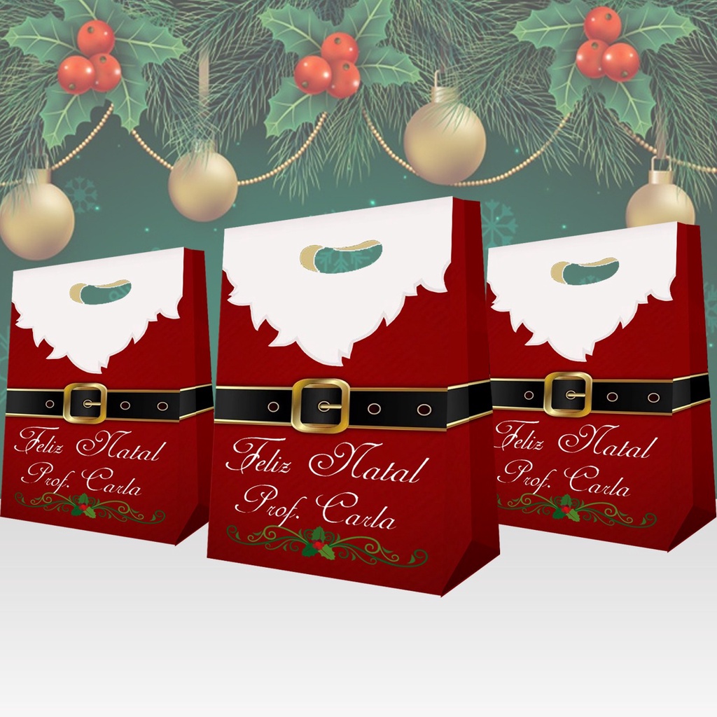 15 Sacolinhas Feliz Natal Lembrancinhas Personalizadas