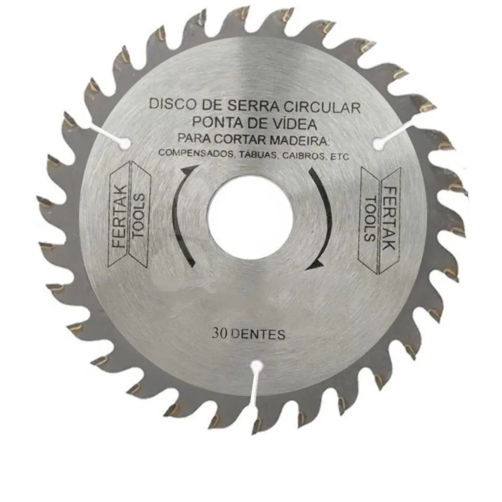 Disco De Widea 180mm com 30 Dentes para Serra Circular 7" Polegadas Para Cortar Madeira - Fertak