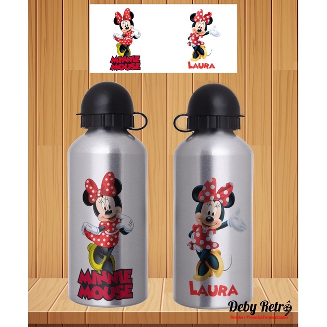 Garrafa Squeeze minnie com nome, Garrafa minnie personalizada com nome, minnie