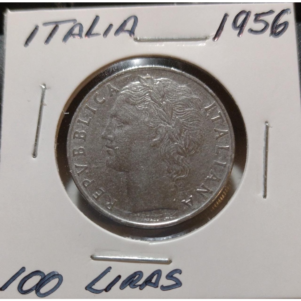 MOEDA ITALIA 1956 - 100 LIRAS - INOX - Y064