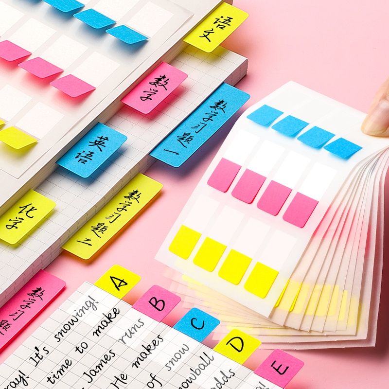120 Folhas Adesivas Com Index Transparente Para Escritório/Papelaria/Estudante