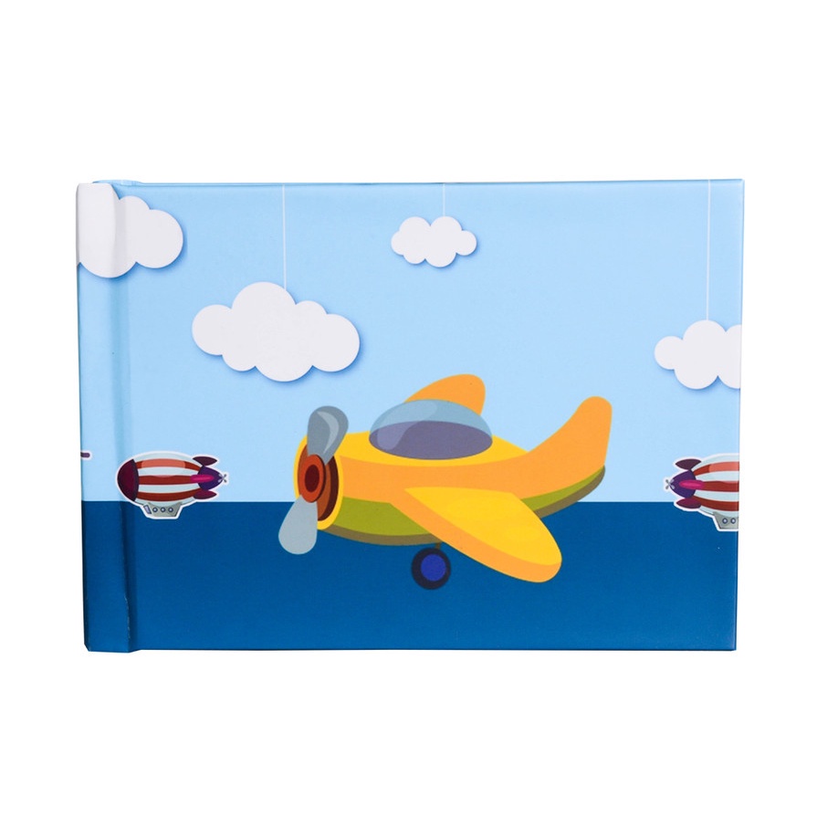 Instalivro 10x15 Álbum Autocolante Horizontal para 20 fotos AVIÃO azul Infantil Bebê
