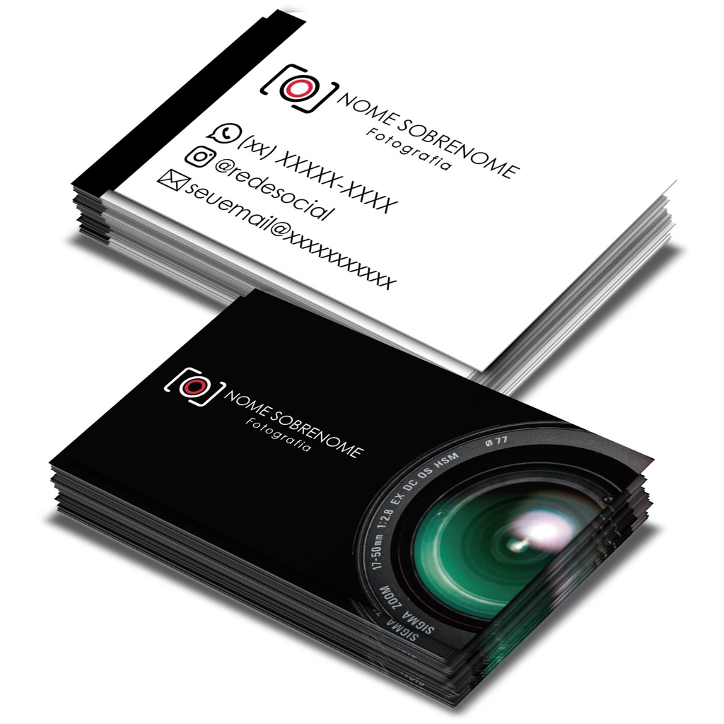 Cartão De Visita para Fotógrafa / Fotógrafo Modelo 06 Shopee Brasil