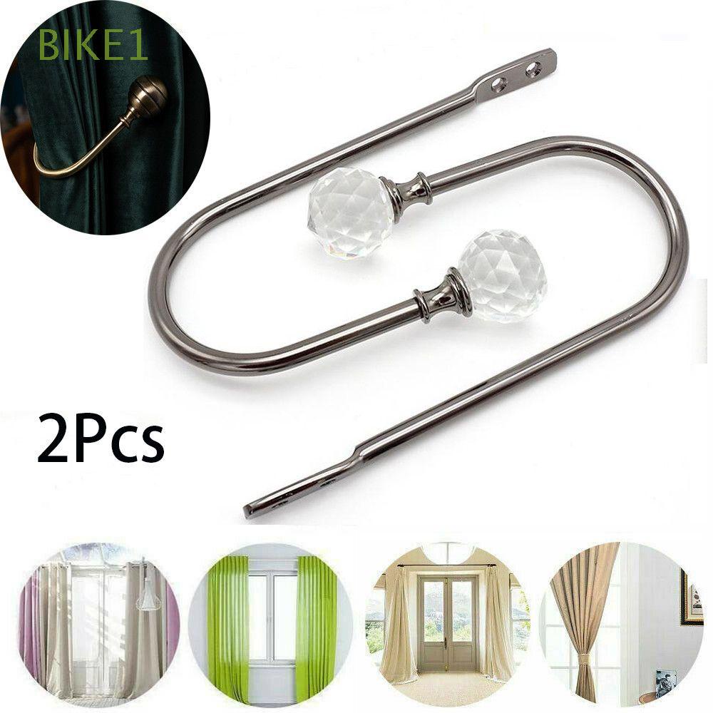 BIKE1 2Pcs Home Decor Durable Crystal Practical Metal Tassel Arms Hooks  Curtain Loop Holder Curtain Holdback | Shopee Brasil