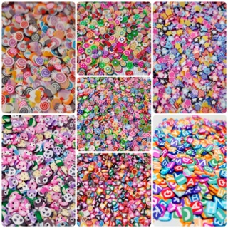 Mini aplique fatiado 10 gramas aprox. 500 unidades para unhas resina slimes vários modelos em Oferta na Shopee