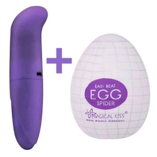 KIT Masturbador EGG SPIDER + Vibrador Feminino PONTO G ROXO PRODUTOS SEXY SHOP SEXSHOP