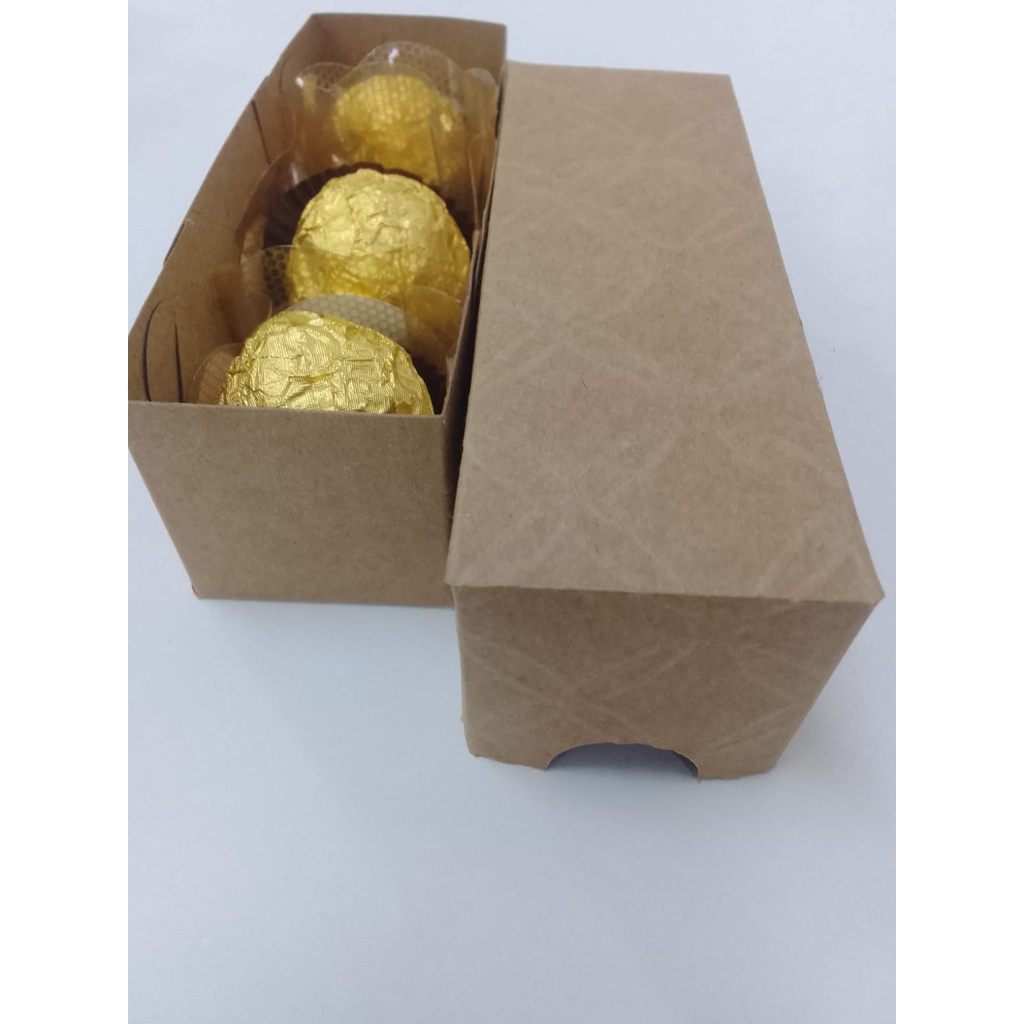 100 Caixinhas 3 Doces Docinh Kraft Relevo Matelassê 12x4x4. Bem casado, casamento, bodas, batizado
