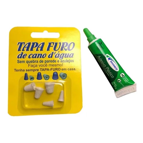 Tapa Furo Para Cano De Água 5 Medidas + Cola P/ Cano Amanco