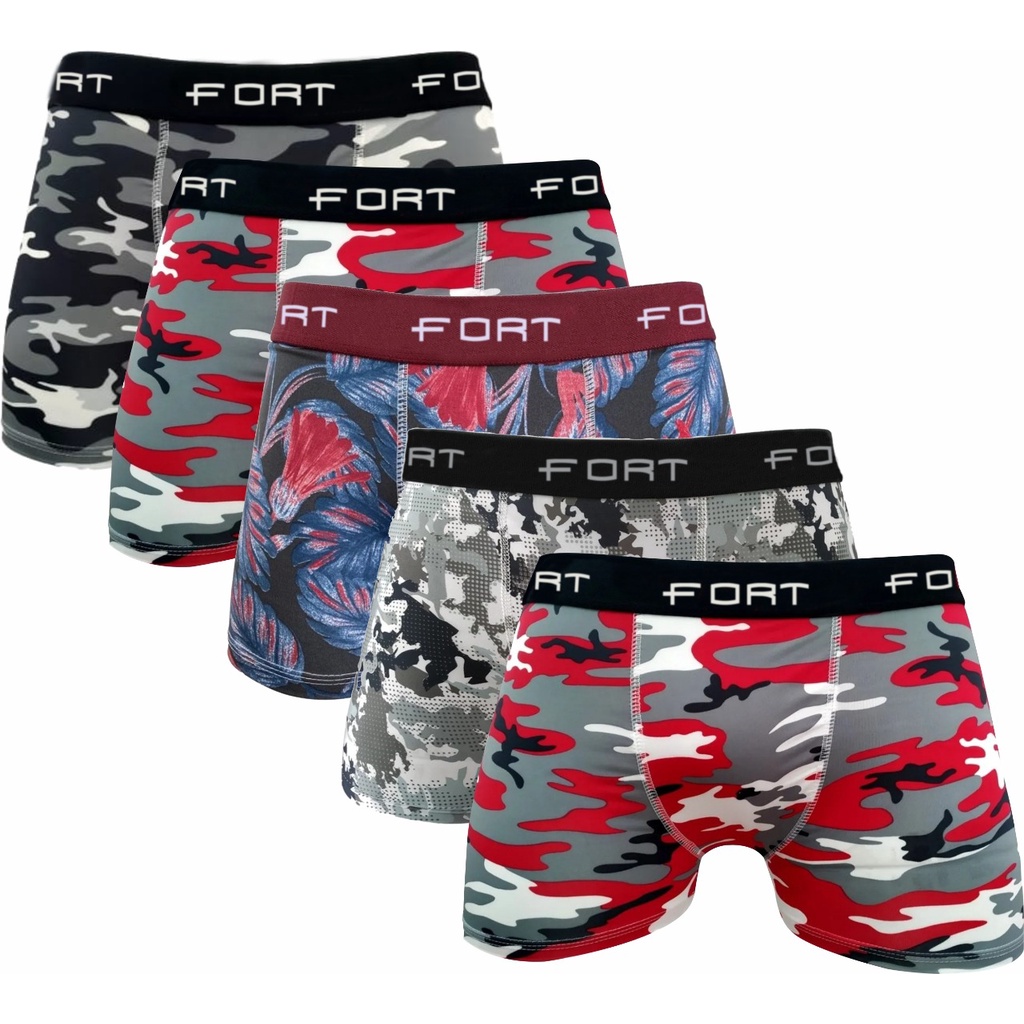 Kit 10 Cuecas Boxer JUVENIL Masculino Microfibra em Oferta na Shopee