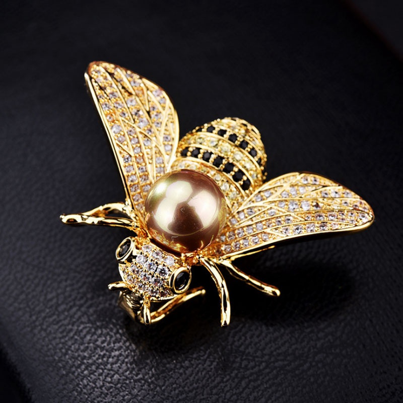 Boutiquenew Chegada Moda Famosa Marca Projeto Insect Series Broche Mulheres Delicado Little Bee Broches Pin Strass Cristal Broche Jóias Presentes Para Menina
