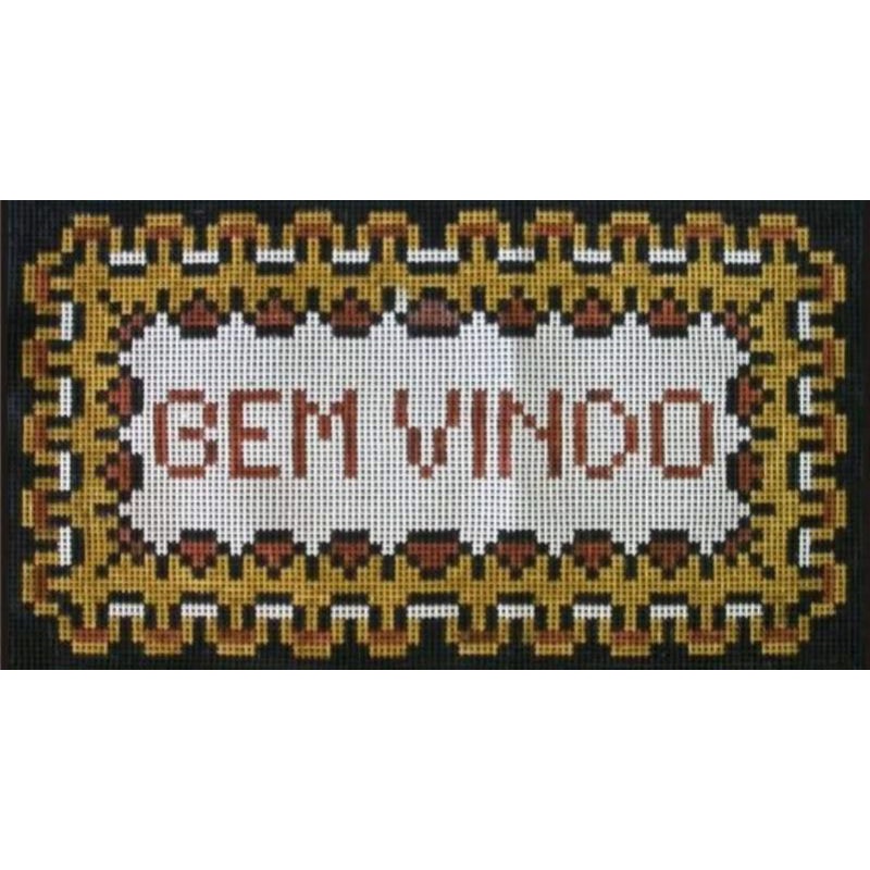 Como Comprar Talagarça: Tela PIintada em TALAGARÇA + LÃ + FRETE +  MANUAL / tapeçaria bem vindo