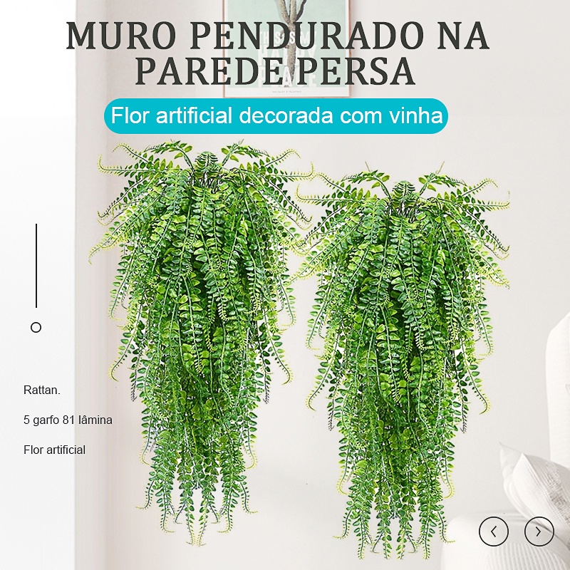 2 Pçs Samambaia Artificial Pendurada Plantas De Plástico Resistente Uv |  Shopee Brasil