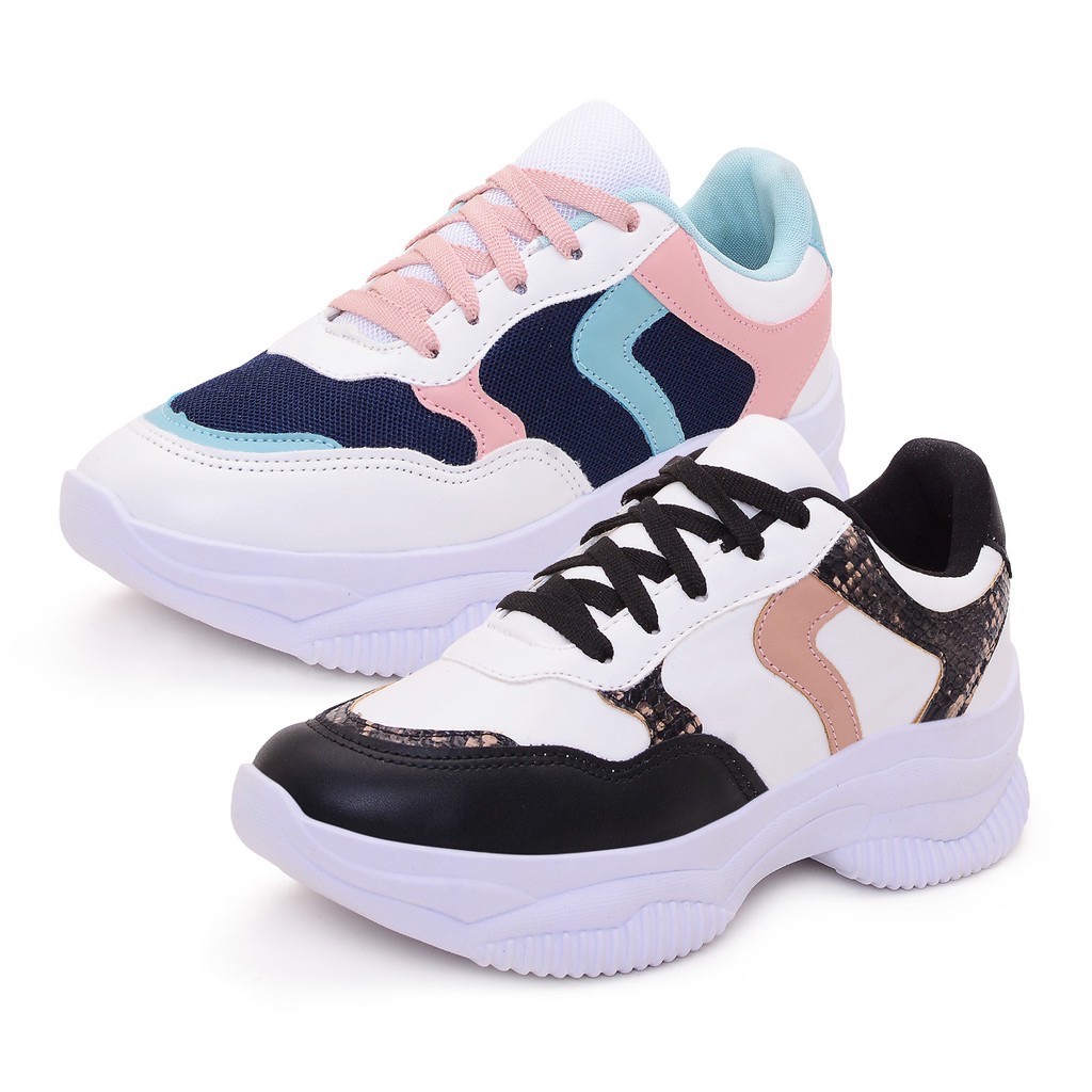 Tênis Chunky  Colors Feminino Plataforma Casual Mega Oferta