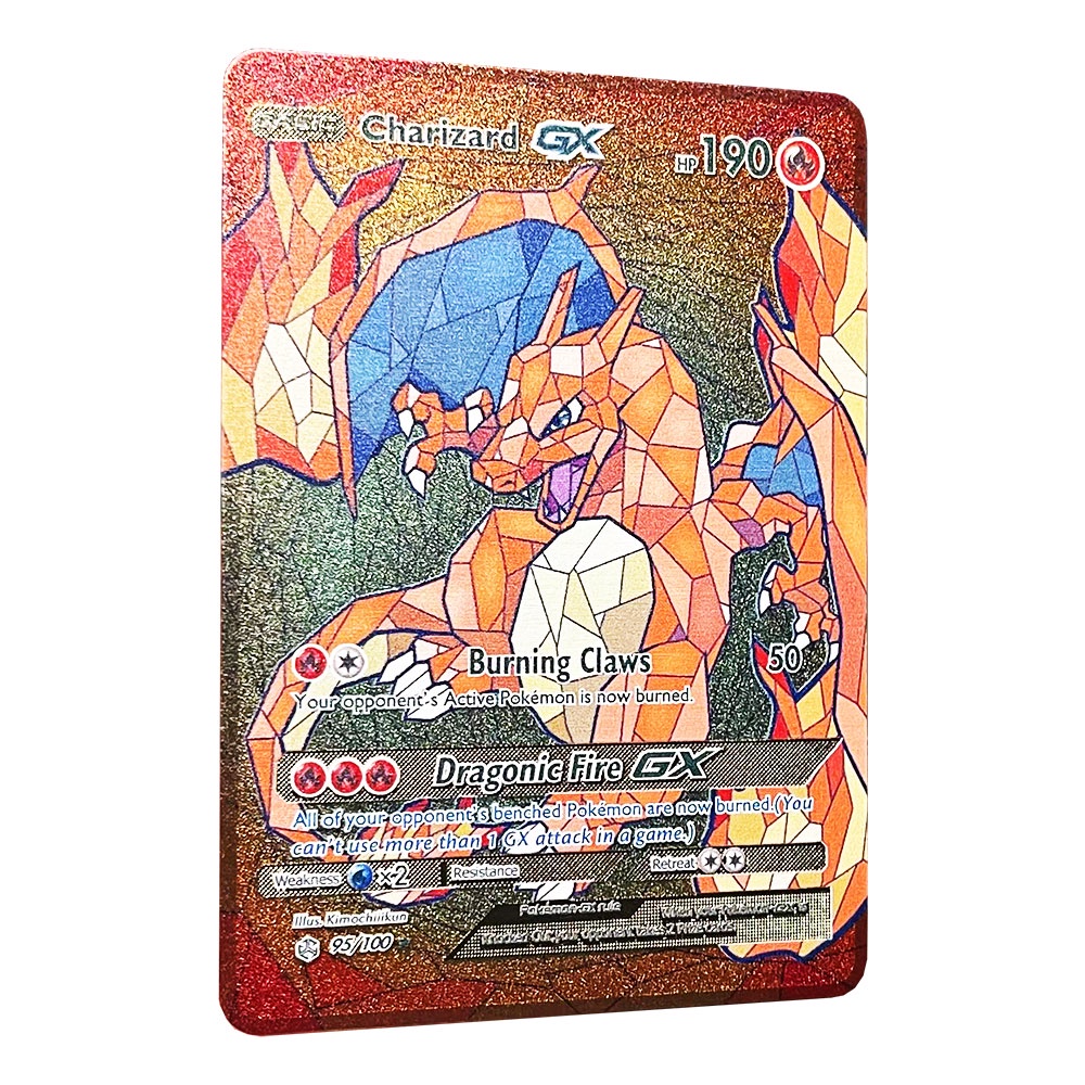 Pokemon cartões de metal vmax gx cartão de energia charizard