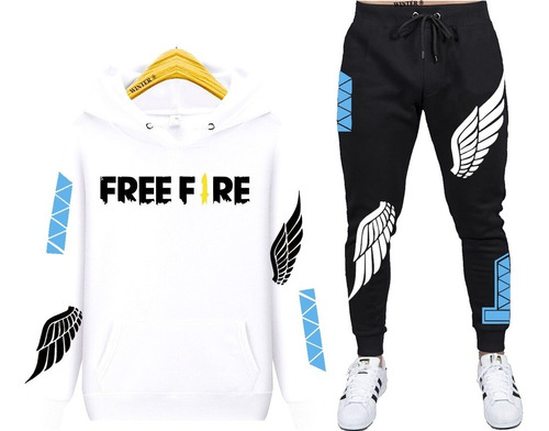Conjunto Moletom - Blusa Calça Free Fire Angelical Game Win