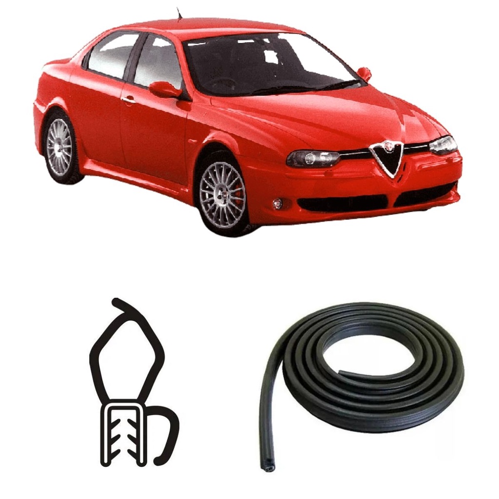 Borracha Do Porta Malas Preta Com Aba Alfa Romeo 156 em Oferta na Shopee