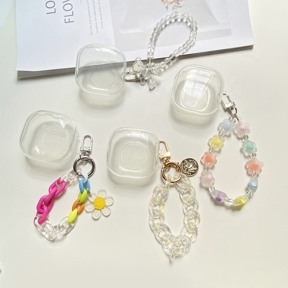 ins Para QCY T13 T17 T18 T10/T11 T8/T8S T1C T12s Capa Fashion Flower Pulseira Transparente Silicone Fone De Ouvido Acessórios Caixa