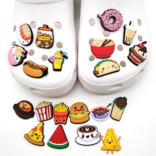 Crocs Jibbitz Charme Comida Desenho Animado Faça Você Mesmo Decoração De Sapatos Acessórios Diy Fivela Chinelos
