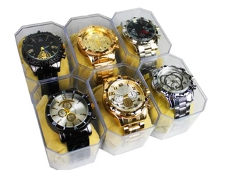 Relogios Masculinos Pulseira em Aço Atacado Revenda Elegante Kit C/5