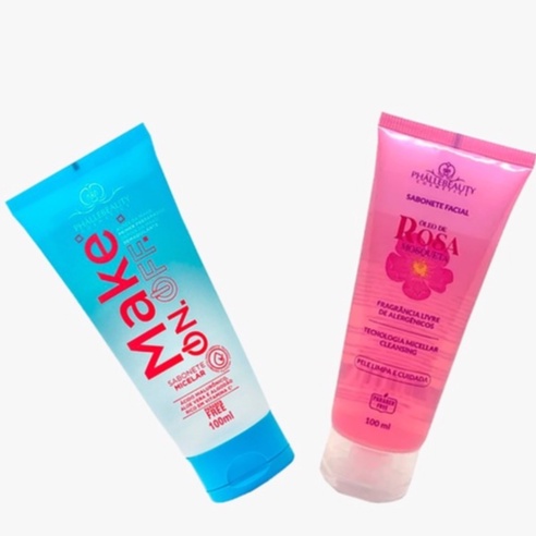 Sabonete Facial Óleo de Rosa Mosqueta PhálleBeauty PH0175 + Sabonete Micelar Make ON/OFF PhálleBeauty PH020 em Oferta na Shopee