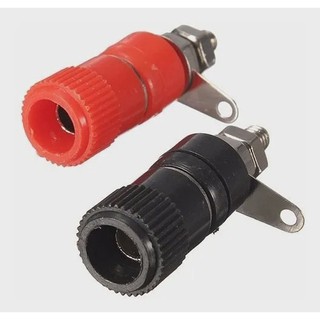 10-borne para pino banana medio modelo 170 preto e vermelho