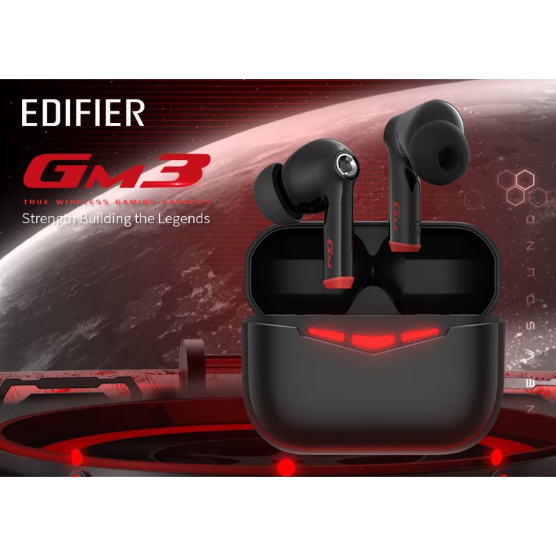 Edifier HECATE GM3 Tws Fone de Ouvido Bluetooth 5.0 Gamer Baixa Latência 60ms IP55