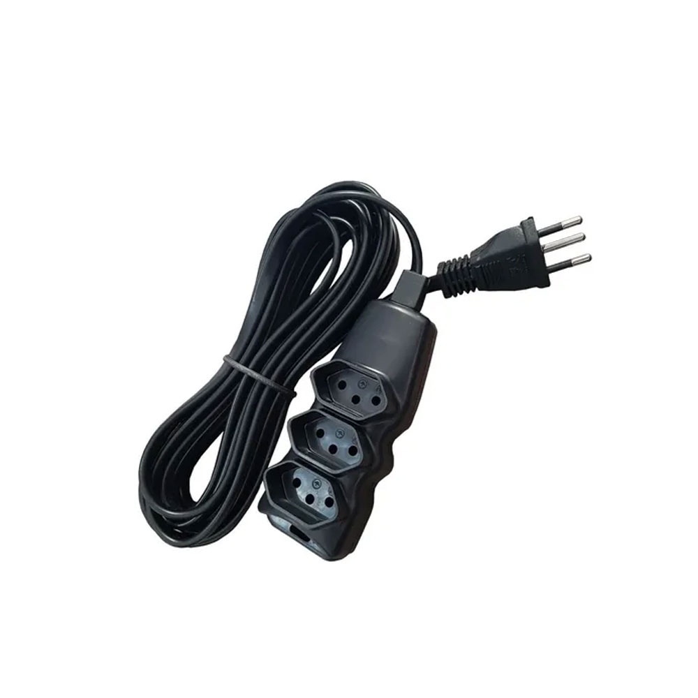 Extensão Elétrica 10 Metros Bivolt 2P+T Cabo PP 3X0,75mm 10A (TOMADA 3 PINOS)